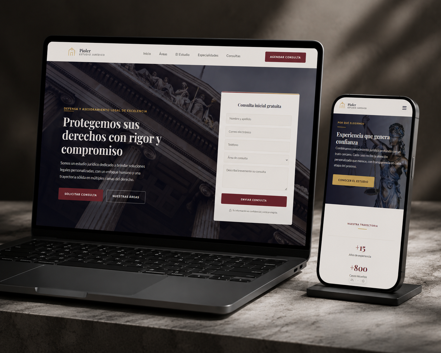 Sitio web para estudio jurídico